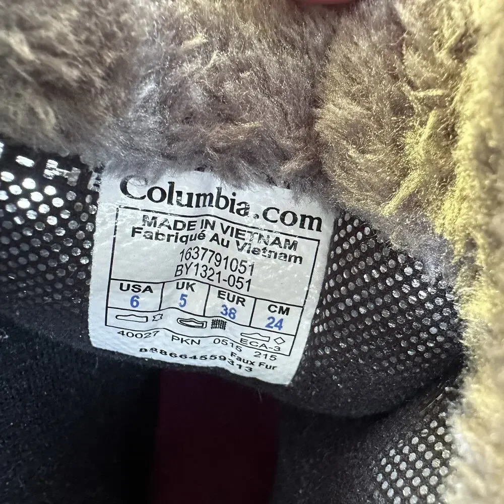 Columbia Bugaboot Celsius Snow Boots Kids 6 Gray Leather Lace Up Waterproof 669